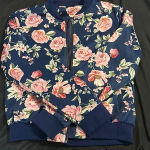 Large floral bomber jacket
